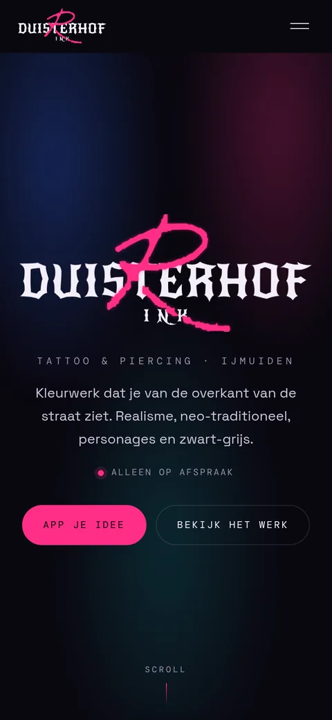 Dezelfde site op een telefoon