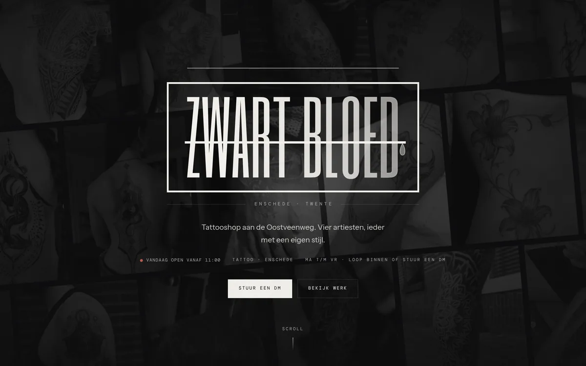 De site van Zwart Bloed op een laptop